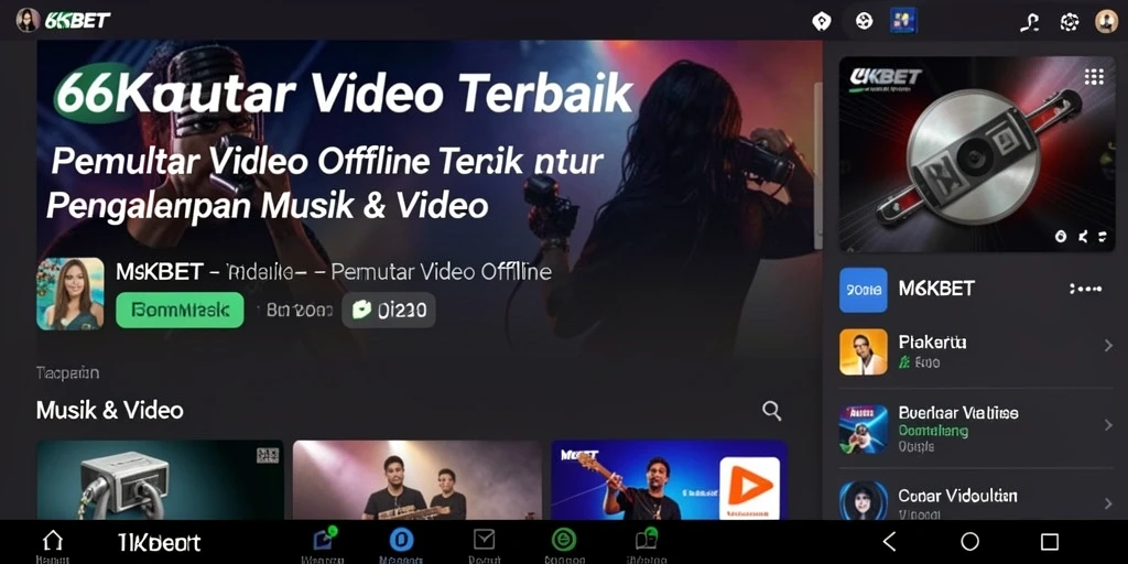 Antarmuka utama 66KBET untuk Pemutar Video Offline dengan berbagai fitur menarik.