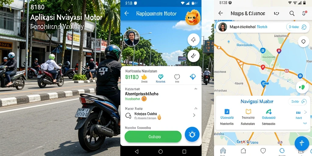 Tampilan antarmuka aplikasi 8180 untuk navigasi motor.