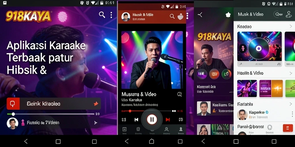 Antarmuka intuitif aplikasi karaoke 918KAYA dengan fitur lengkap.