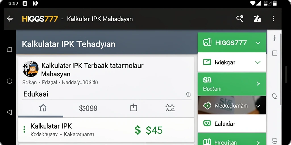 Tampilan antarmuka HIGGS777 yang intuitif dan fungsional untuk kalkulasi IPK.