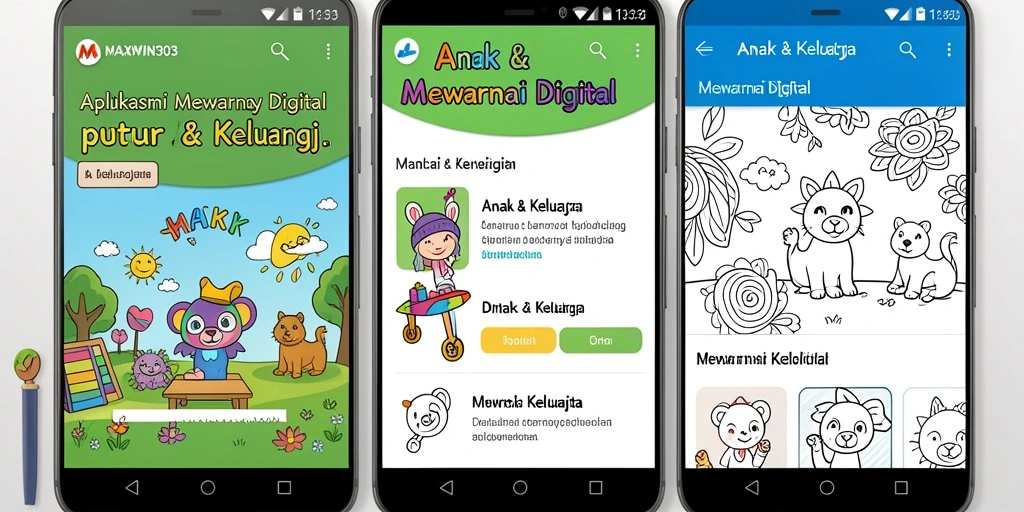 Tampilan antarmuka aplikasi MAXWIN303 dengan fitur mewarnai yang interaktif.