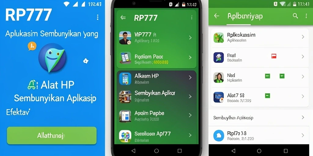 Tampilan antarmuka RP777 yang bersih dan fungsional untuk sembunyikan aplikasi.