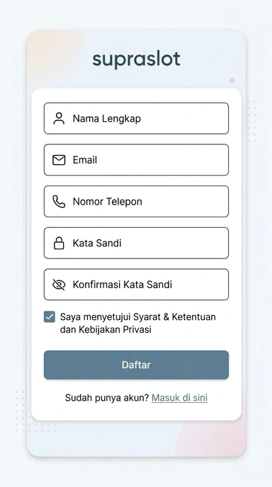 Panduan Buat Akun Baru Supraslot untuk Android